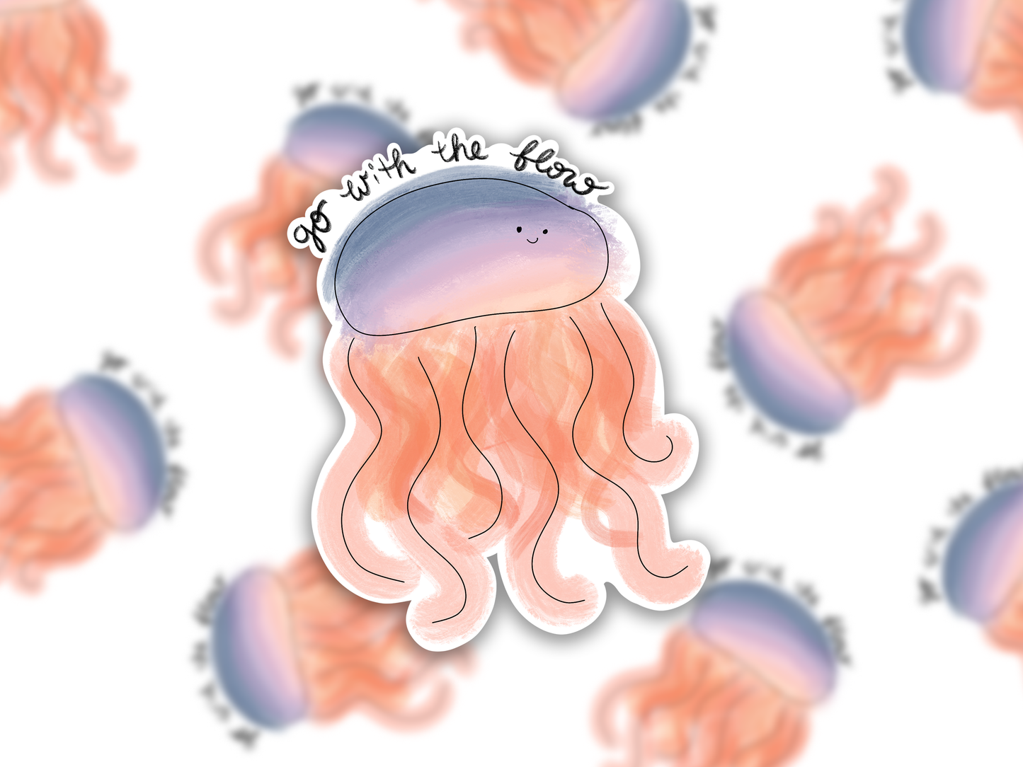 Watercolor Jellyfish Sticker