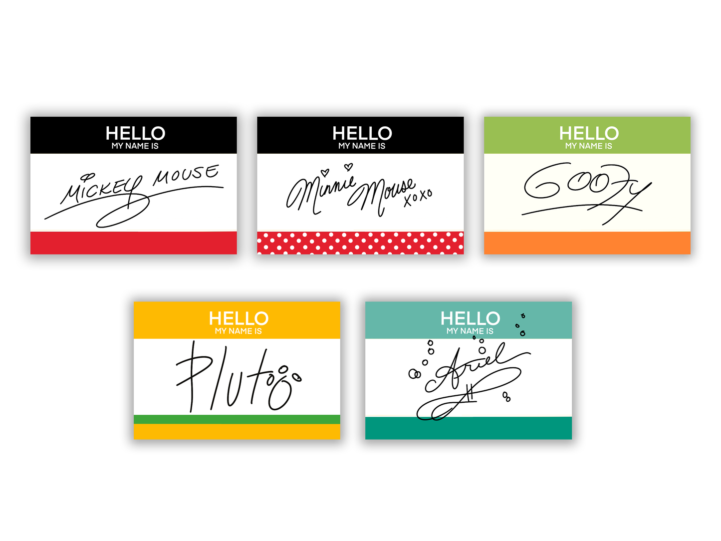 Character Name Tag Stickers